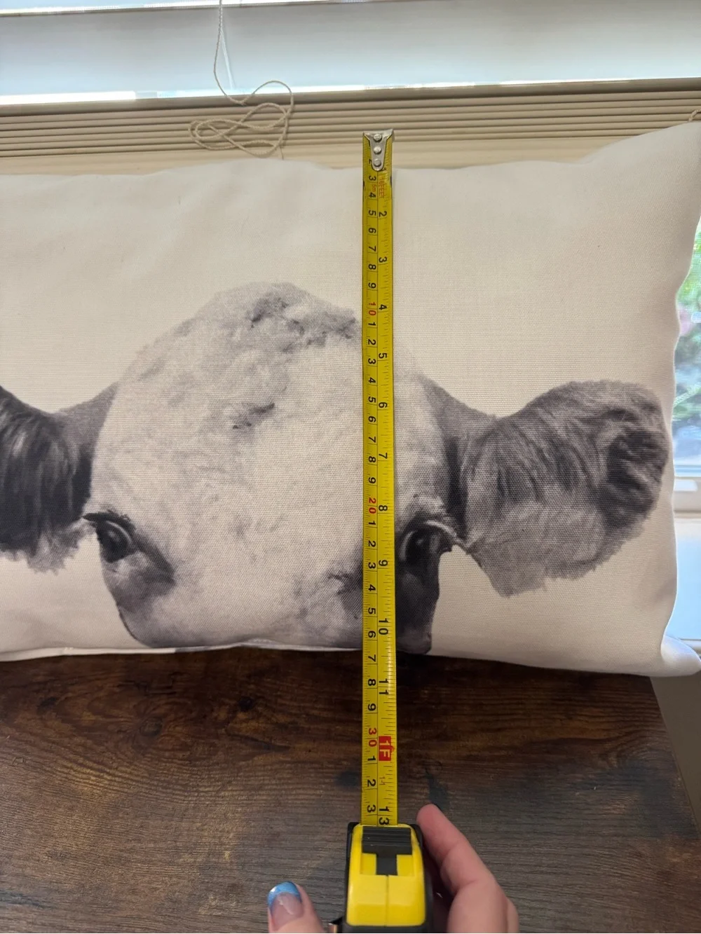 NWOT Rustic Calf Cow Face Lumbar Indoor Outdoor Accent Pillow 12